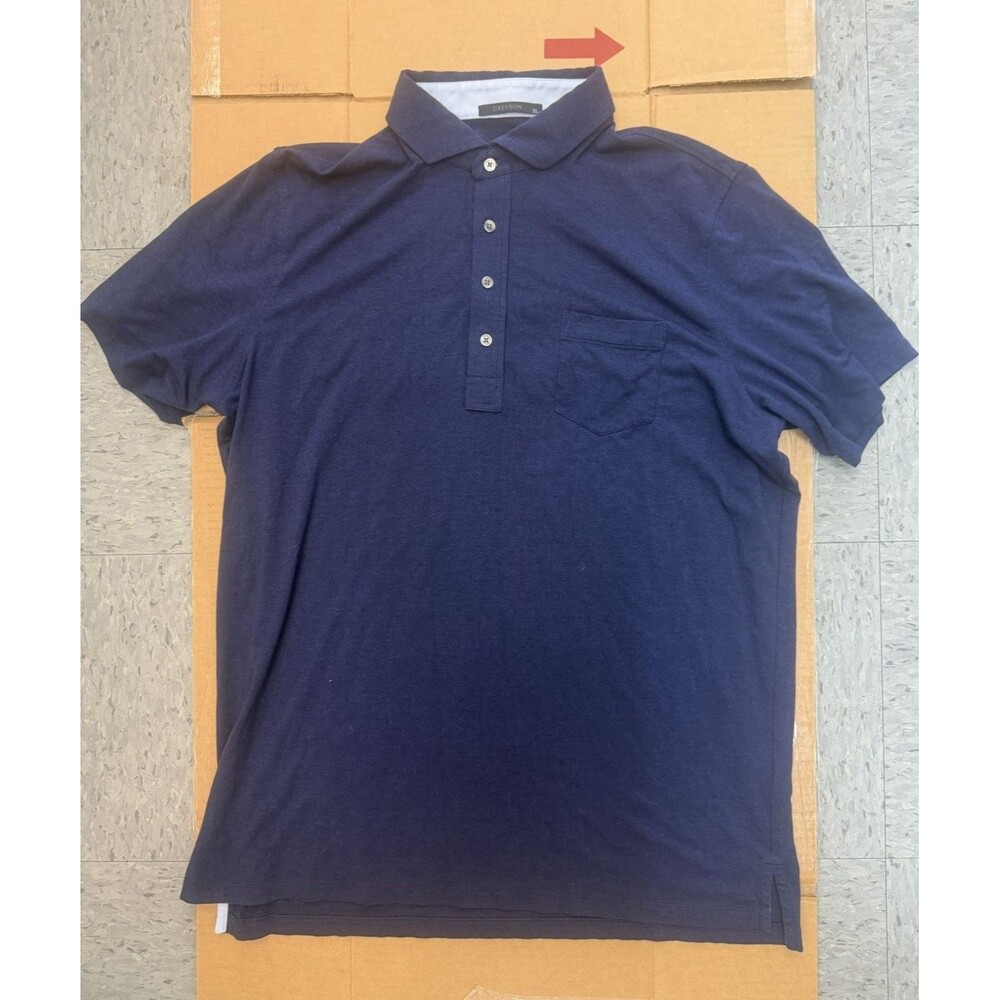 Greyson Shirt Mens XL Navy Golf Polo Performance Stretch Short Sleeve Activewear